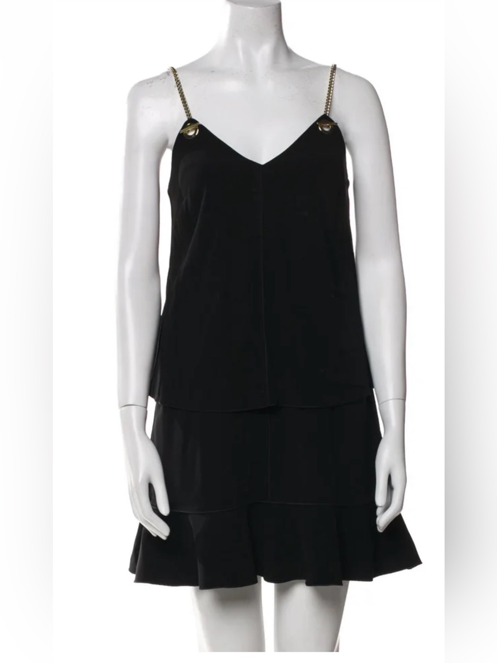 10 Crosby Derek Lam Black Chain Mini Dress